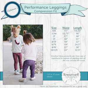Mint Sparkle Leggings (Baby + Youth) Performance