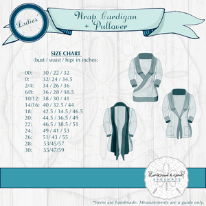 Ladies Cardigan Styles & Size Charts