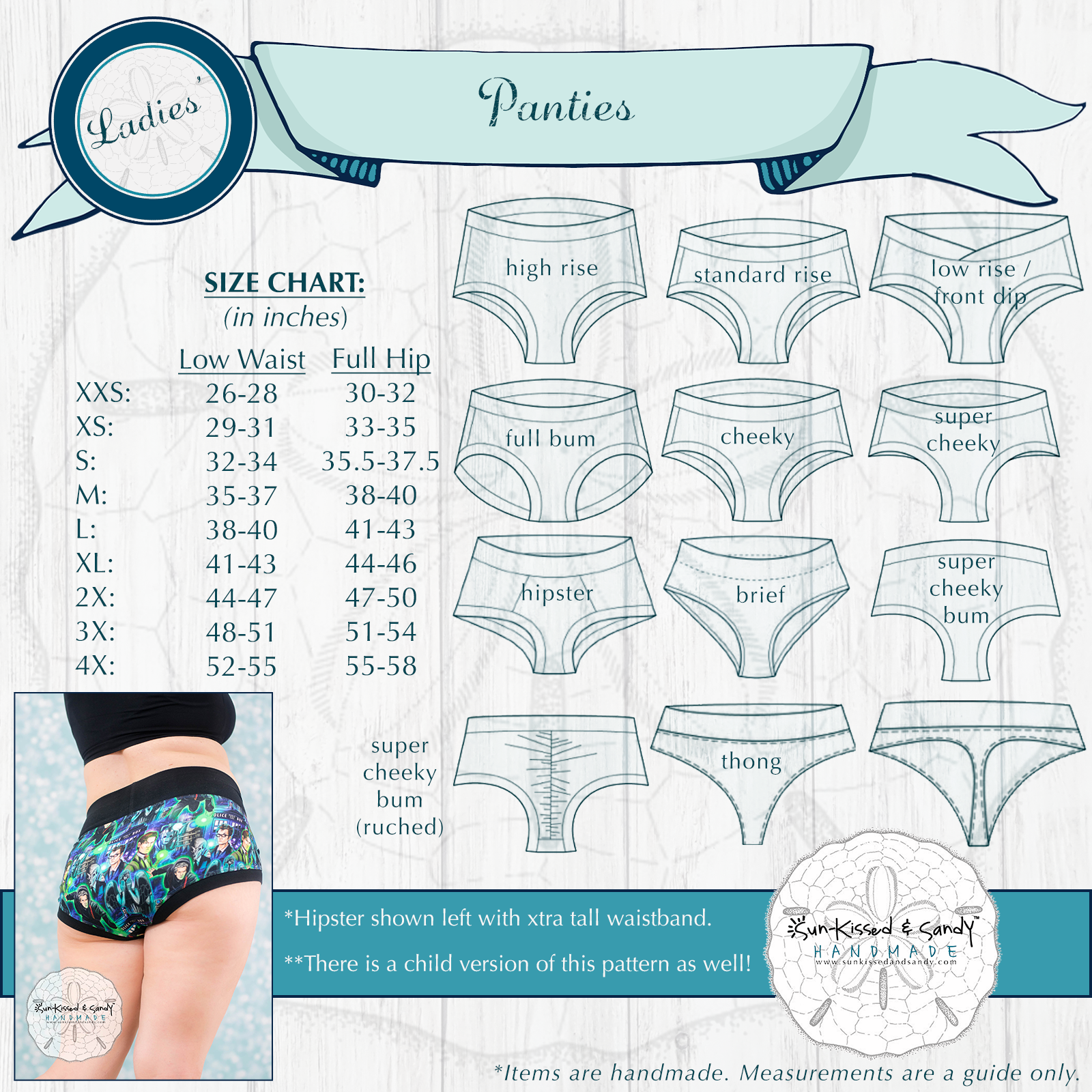 Ladies online panties sizes
