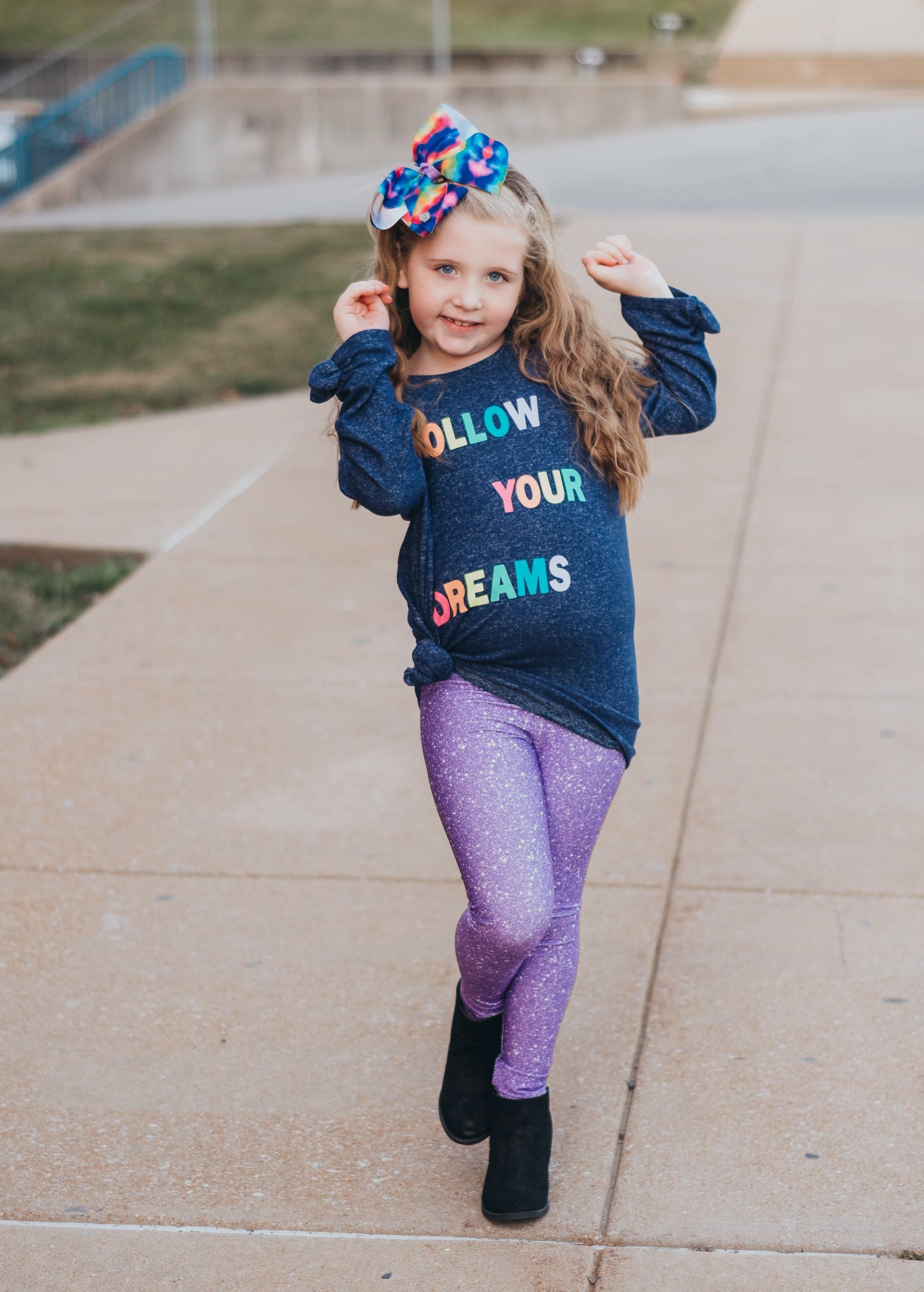 Purple Polka Dots Kids Girls Leggings (2T-7), Toddler Children Cute Printed  Yoga Pants Graphic Fun Tights Gift