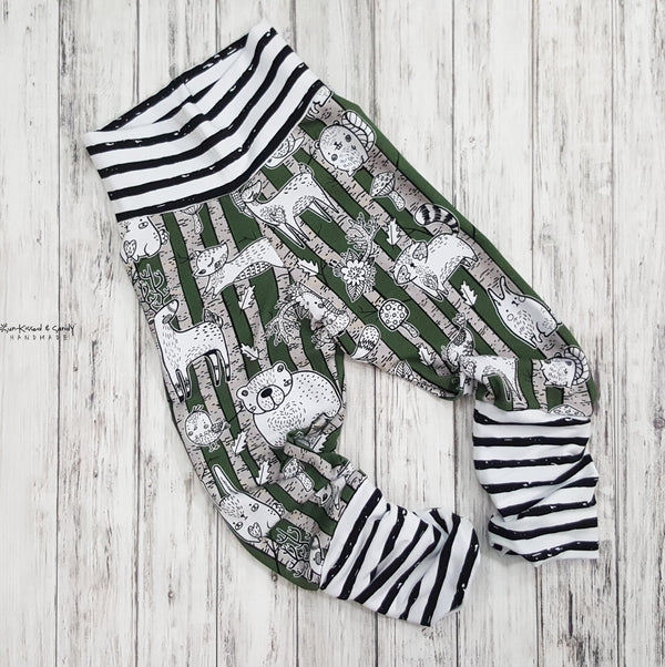 Olive Birch + Sketchy Stripes Grow With Me Joggers - (Made To Order Custom) Reserved Listing