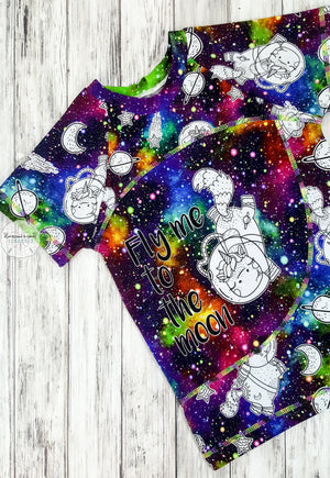 Space Unicorn Fly Me To The Moon Panel Raglan Reserved Listing