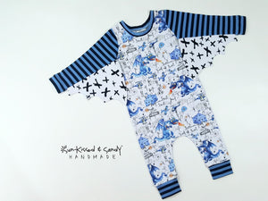 Harem romper coverall w/ dragon wings