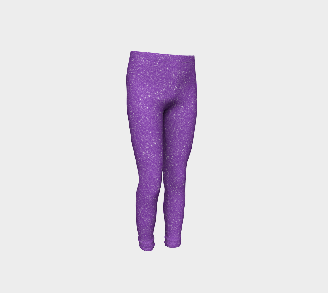 Mini girls purple bow print leggings 2 pack